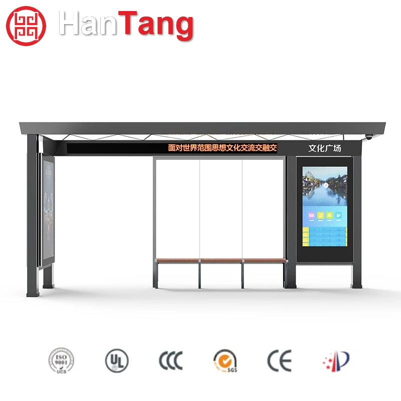 Glass Steel LCD Illuminated Bus Shelter
