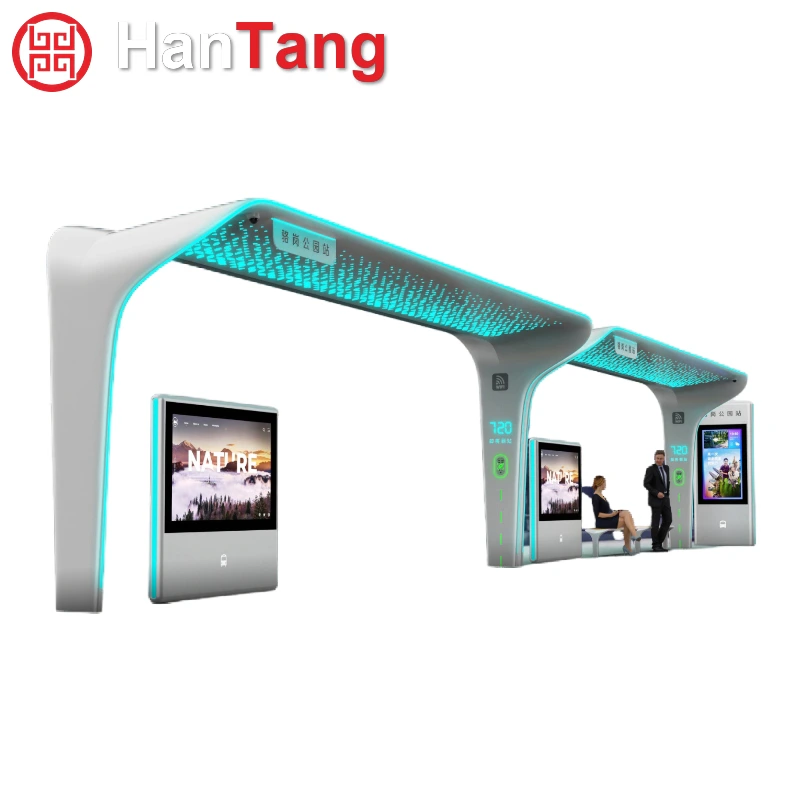 Steel Bus Shelter with LED Light Box