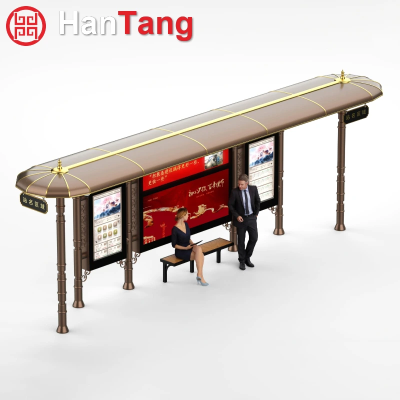 Aluminum Alloy Bus Shelter with LED Advertising