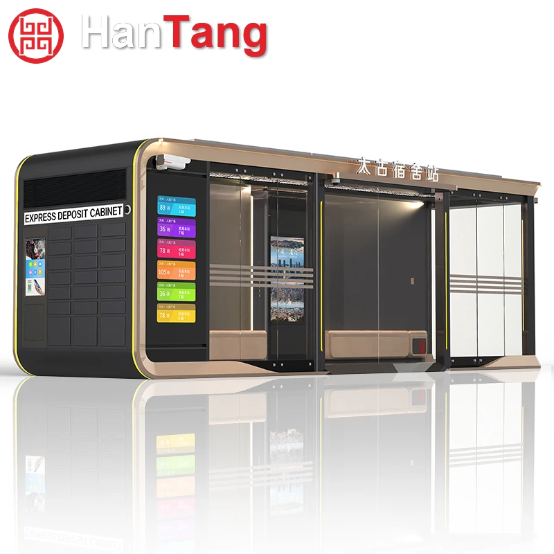 Galvanized Steel Waiting Taxi Station Closed Type Bus Shelter with