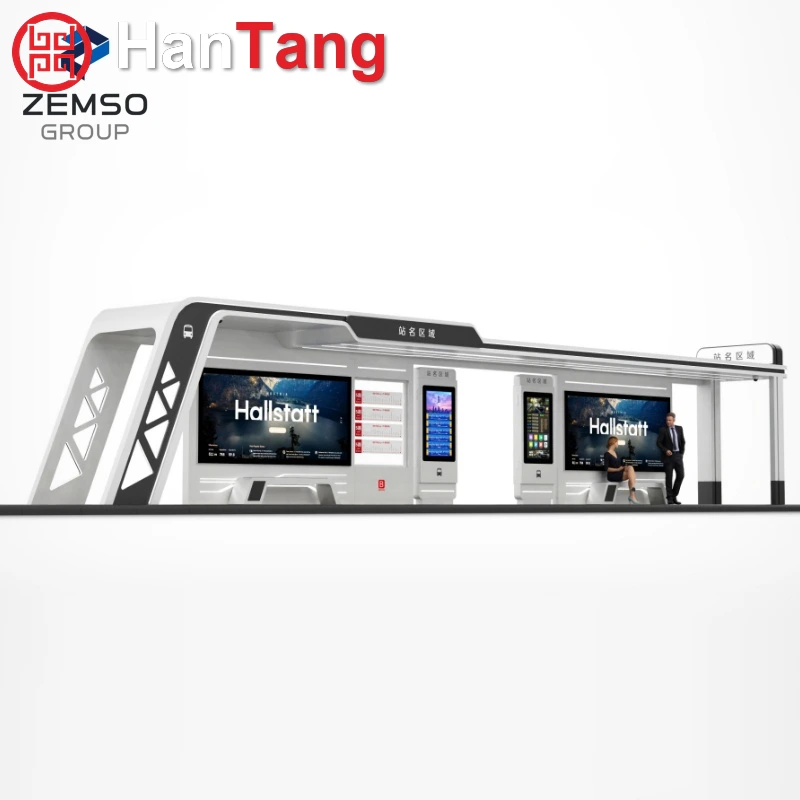 Stainless Steel Bus Stop with LCD Display