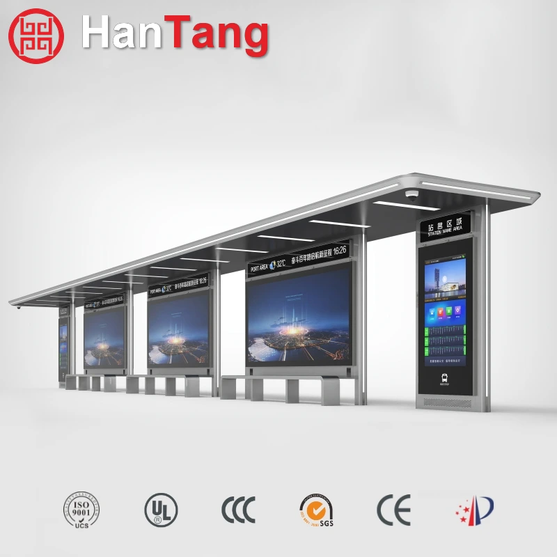 Stainless Steel Lightbox Bus Stop Shelter