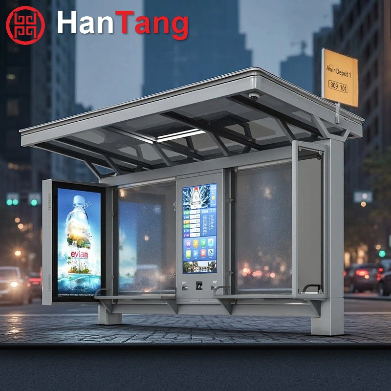Bus Stop Shelter with PC Roof