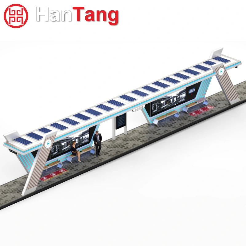 Solar-Powered Double-Sided LED Light Box for Bus Advertising